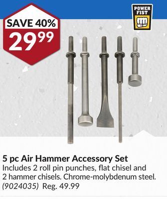 Princess Auto 5 pc air hammer accessory set offer