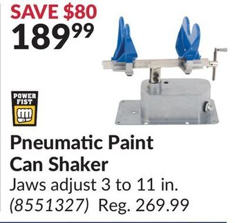 Princess Auto Pneumatic paint can shaker offer