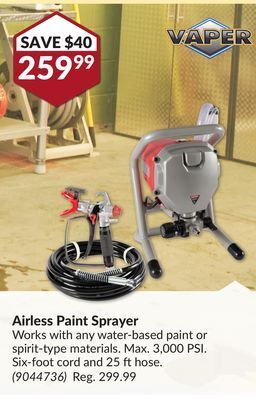 Princess Auto Airless paint sprayer offer