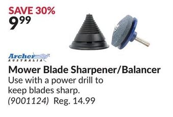 Princess Auto Mower blade sharpener/balancer offer