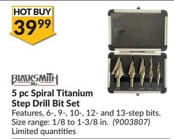 Princess Auto 5 pc spiral titanium step drill bit set offer