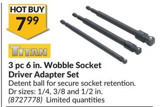 Princess Auto 3 pc 6 in. wobble socket driver adapter set offer