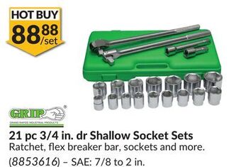 Princess Auto 21 pc 3/4 in. dr shallow socket sets offer
