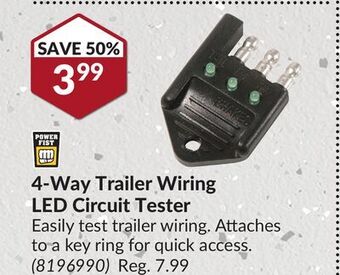 Princess Auto 4-way trailer wiring led circuit tester offer