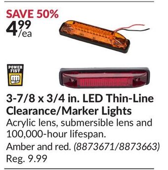 Princess Auto 3-7/8 x 3/4 in. led thin-line clearance/marker lights offer