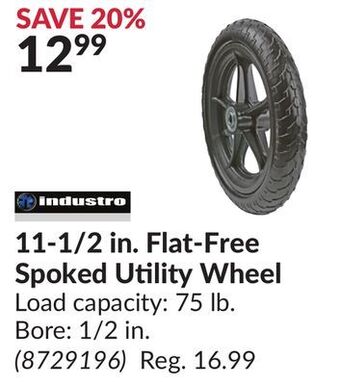 Princess Auto 11-1/2 in. flat-free spoked utility wheel offer
