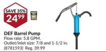 Princess Auto Def barrel pump offer