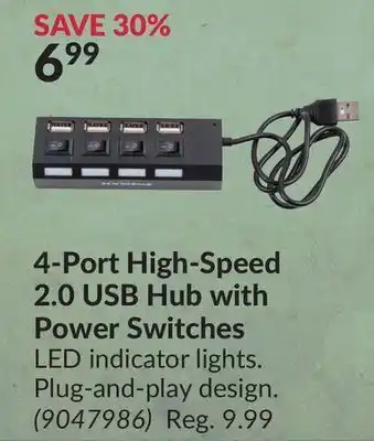 Princess Auto 4-port high-speed 2.0 usb hub offer