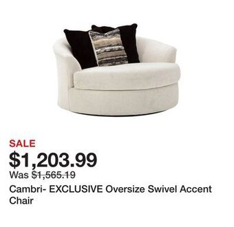 Ashley Furniture Cambri- exclusive oversize swivel accent chair offer