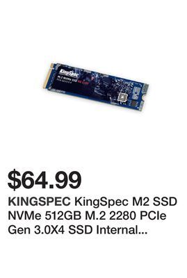 Newegg Kingspec m2 ssd nvme 512gb m.2 2280 pcie gen 3.0x4 ssd internal solid state drive computer disk data storage nand flash hard offer