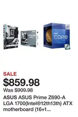 Newegg Asus prime z690-a lga 1700(intel®12th13th) atx motherboard (16+1 drmospcie 5.0ddr54x m.2 intel® 2.5 gb lanusb 3.2 gen 2 front offer