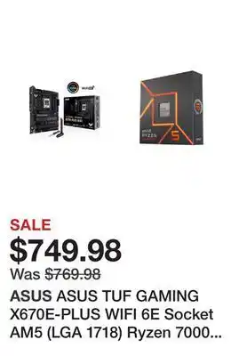 Newegg Asus tuf gaming x670e-plus wifi 6e socket am5 (lga 1718) ryzen 7000 atx gaming motherboard (16 power stages pcie 5.0 ddr5 mem offer
