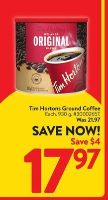 Walmart Tim hortons ground coffee offer