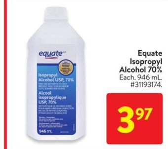 Walmart Equate isopropyl alcohol 70% offer
