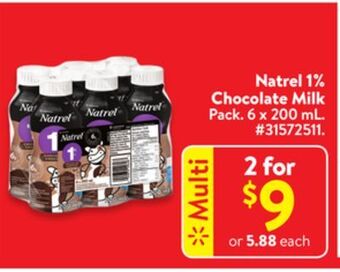 Walmart Natrel 1% chocolate milk offer