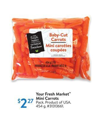 Walmart Your fresh market™ mini carrots offer