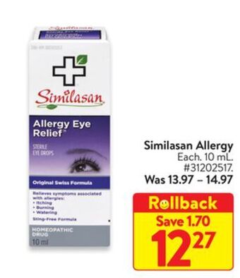 Walmart Similasan allergy offer