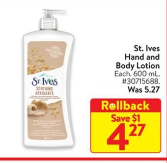Walmart St. ives hand and body lotion offer