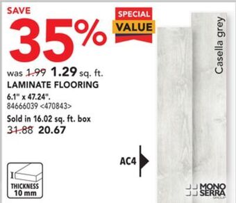 Lowe's Mono serra laminate flooring 6.1" x 47.24" offer