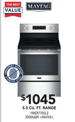 Lowe's Maytag 5.3 cu. ft. range offer