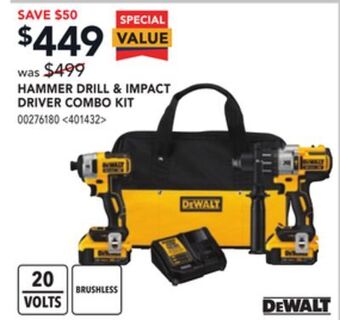Lowe's Dewalt hammer drill & impact driver combo kit offer