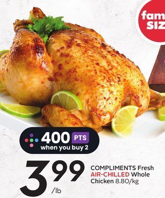 Sobeys Compliments fresh air-chilled whole chicken offer