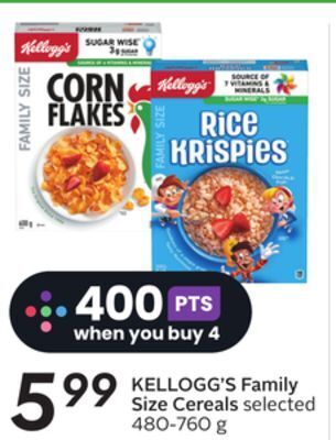 Sobeys Kellogg's family size cereals offer