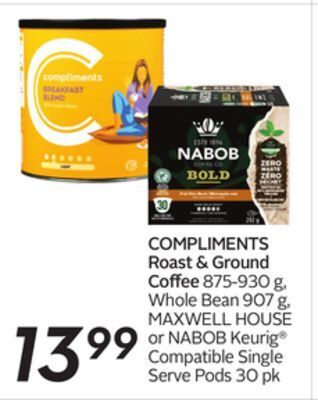 Sobeys Compliments roast & ground coffee offer