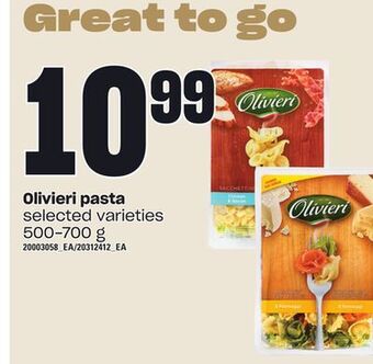 Loblaws Olivieri pasta, 500-700 g offer