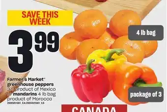 Loblaws Farmer's market™ greenhouse peppers, 3's or mandarins, 4 lb bag offer