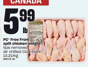 Loblaws Pc® free from® split chicken wings offer