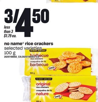 Loblaws No name® rice crackers, 100 g offer