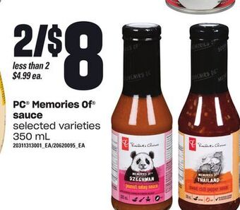 Loblaws Pc® memories of® sauce, 350 ml offer