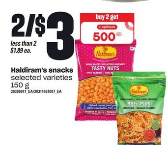 Loblaws Haldiram's snacks, 150 g offer