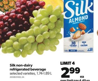 Real Canadian Superstore Silk non-dairy refrigerated beverage, 1.74-1.89 l offer