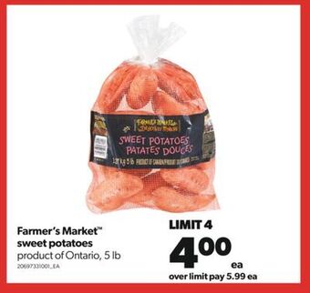Real Canadian Superstore Farmer's market™ sweet potatoes, 5 lb offer