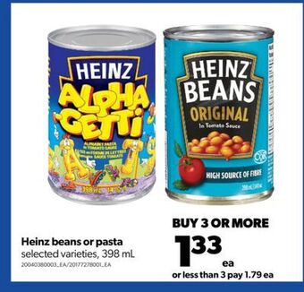 Real Canadian Superstore Heinz beans or pasta, 398 ml offer