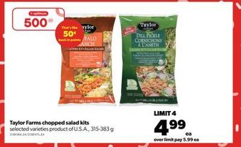Real Canadian Superstore Taylor farms chopped salad kits, 315-383 g offer