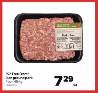 Real Canadian Superstore Pc® free from® lean ground pork, 454 g offer