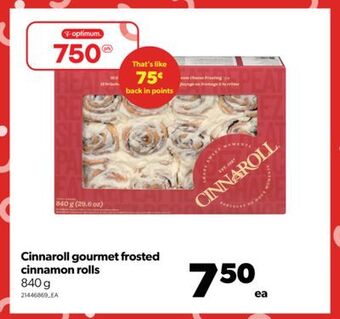 Real Canadian Superstore Cinnaroll gourmet frosted cinnamon rolls, 840 g offer