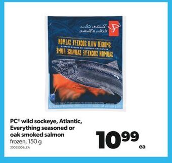 Real Canadian Superstore Pc® wild sockeye, atlantic, everything seasoned or oak smoked salmon, 150 g offer
