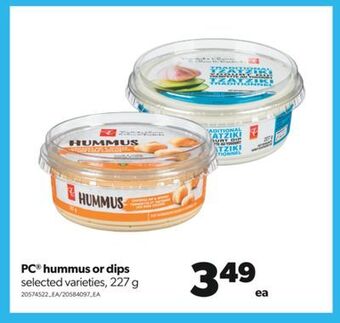 Real Canadian Superstore Pc® hummus or dips, 227 g offer