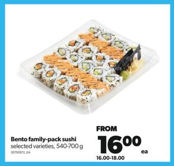 Real Canadian Superstore Bento family-pack sushi, 540-700 g offer