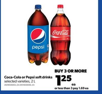 Real Canadian Superstore Coca-cola or pepsi softdrinks, 2 l offer