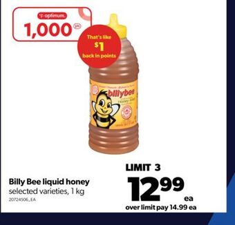 Real Canadian Superstore Billy bee liquid honey, 1 kg offer