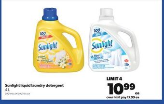 Real Canadian Superstore Sunlight liquid laundry detergent, 4 l offer