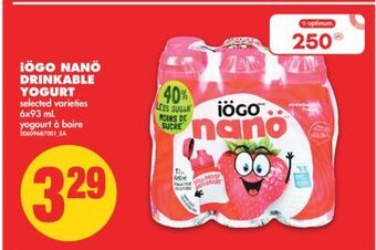 No Frills Iögo nanö drinkable yogurt, 6x93 ml offer