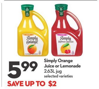 Longo's Simply orange juice or lemonade offer