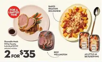 Longo's Baked rigatoni bolognese shareable meals offer