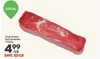Longo's Fresh ontario pork tenderloin offer